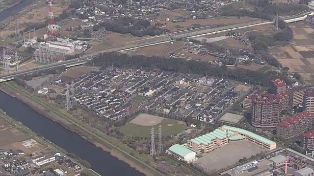 空中，日本千叶花河区住宅区视频素材