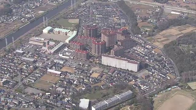 空中，日本千叶花河区住宅区视频素材