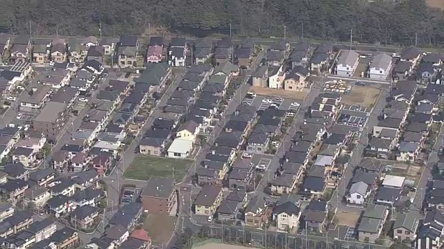 空中，日本千叶花河区住宅区视频素材