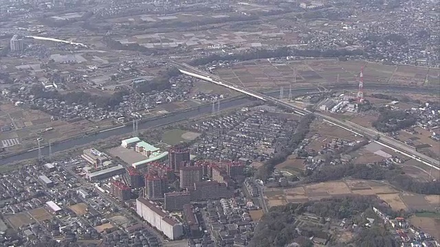 日本千叶县花川区空中视频素材