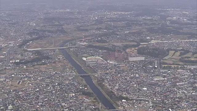 日本千叶县花川区空中视频素材