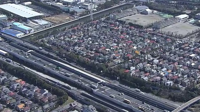 日本千叶市浦安市的空中摄影视频素材