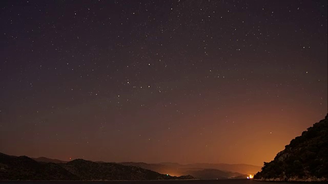 地中海夜晚的天文时间流逝视频下载