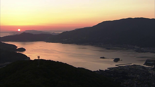 日本香川市的Shodoshima During Sunset视频素材