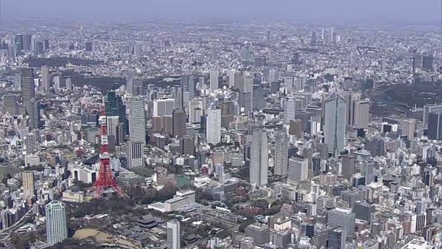 东京市区，富士山和东京塔，日本视频素材