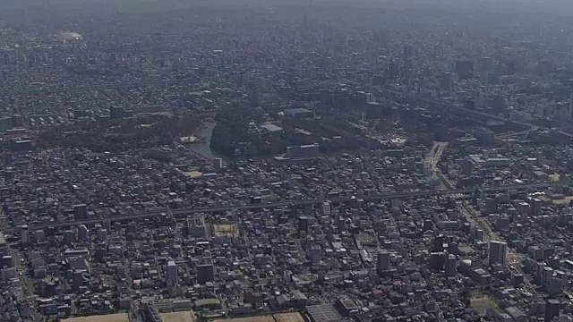 日本爱知市名古屋城堡周围的天线视频素材