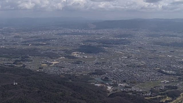 航空，奈良盆地，奈良县，日本视频素材