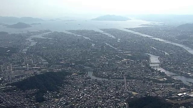 航拍，广岛市，日本广岛视频素材