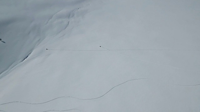 雪上摩托在粉状雪中冲下一座山视频下载