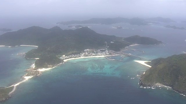 航空，深二岛，日间岛，Aka岛，冲绳，日本视频素材