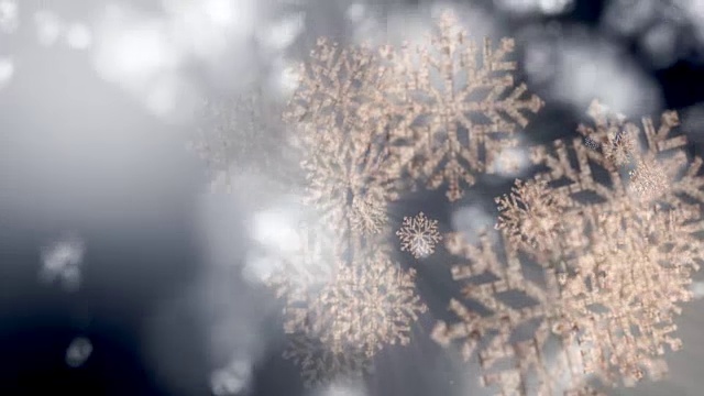 无缝循环，可循环的雪花飘落背景，超高清4k 3840x2160。视频素材