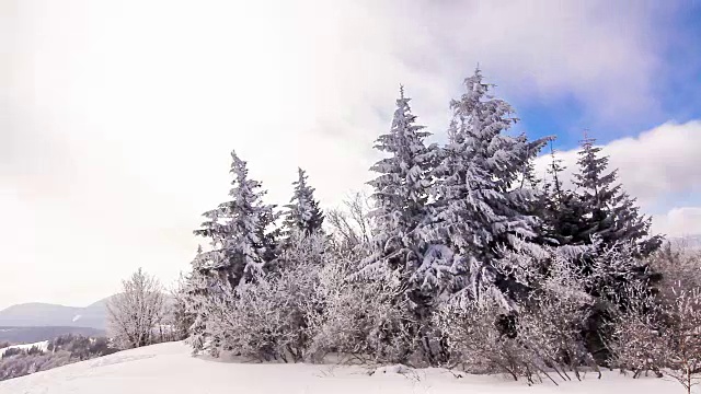 山的冬景视频素材