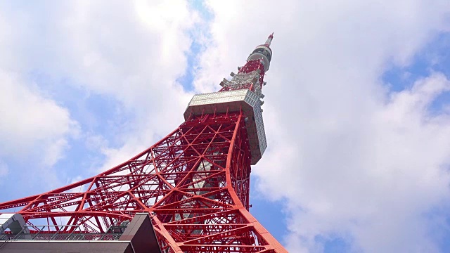 从蓝天下俯瞰东京塔视频下载