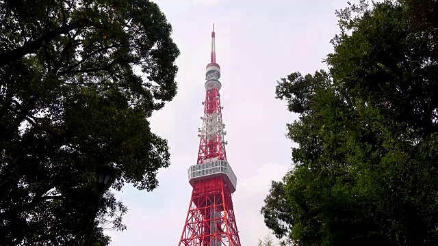 从蓝天下俯瞰东京塔视频素材