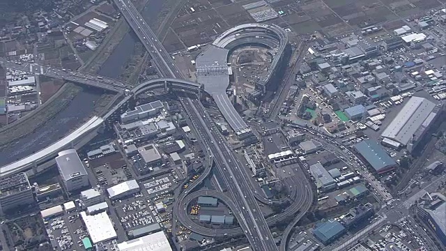 AERIAL, Kohoku IC，神奈川，日本视频素材