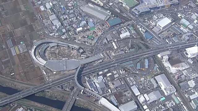 AERIAL, Kohoku IC，神奈川，日本视频素材