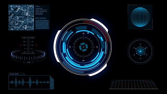 HUD未来的高科技阿尔法通道显示扫描仪视频素材