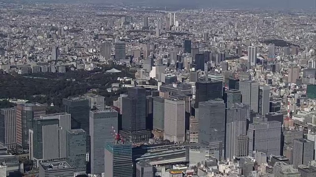 空中，东京，日本，皇宫周围视频素材