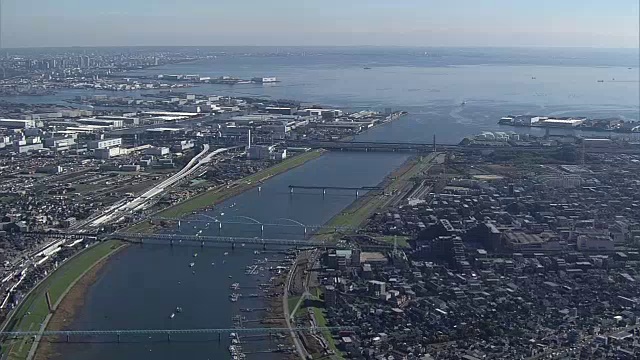 空中，江户河口，东京，日本视频素材