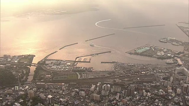 航空，鹿儿岛港，日本鹿儿岛视频素材