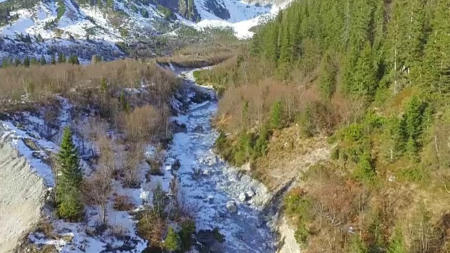 鸟瞰图，山景，冬季雪景。鸟瞰图。奥地利,Hochkonig视频下载