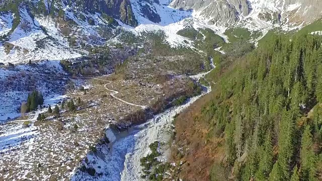 鸟瞰图，阿尔卑斯山，奥地利。萨尔斯堡视频素材