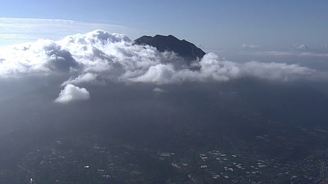 AERIAL，樱岛，鹿儿岛，日本视频素材