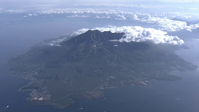 AERIAL，樱岛，鹿儿岛，日本视频素材