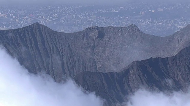 AERIAL，樱岛，鹿儿岛，日本视频素材