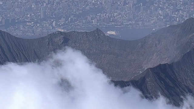 AERIAL，樱岛，鹿儿岛，日本视频素材