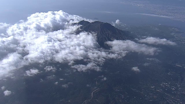 AERIAL，樱岛，鹿儿岛，日本视频素材