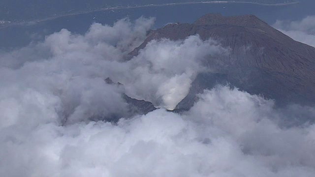 AERIAL，樱岛，鹿儿岛，日本视频素材