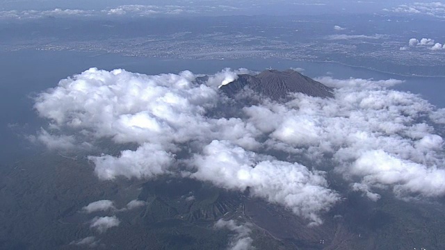 AERIAL，樱岛，鹿儿岛，日本视频素材