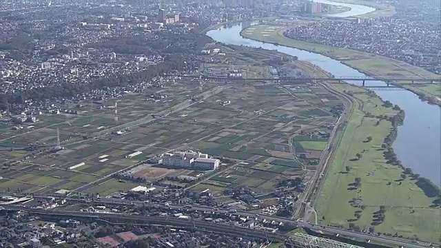 AERIAL, Yagiri区，松户，千叶，日本视频素材