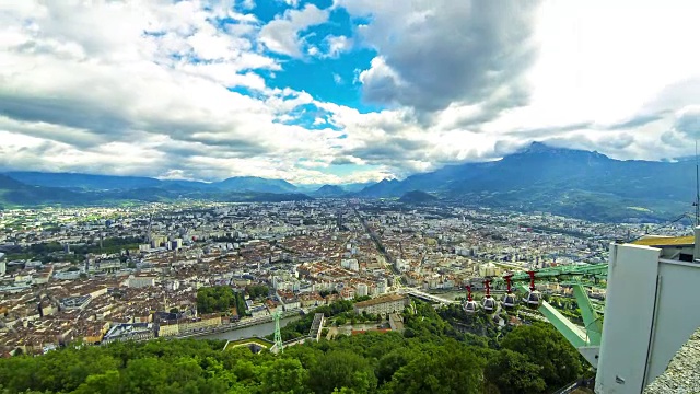 法国格勒诺布尔市风景如画的鸟瞰图视频素材