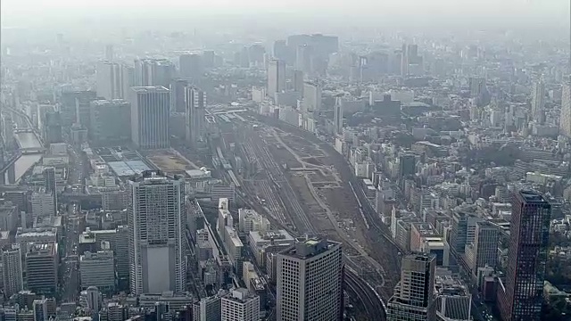 日本东京品川站周围的航空视频素材