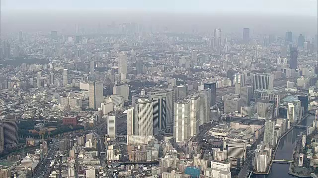 日本东京品川站周围的航空视频素材