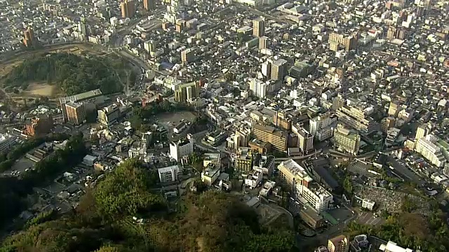 日本爱姬温泉，高空，渡戈温泉视频素材