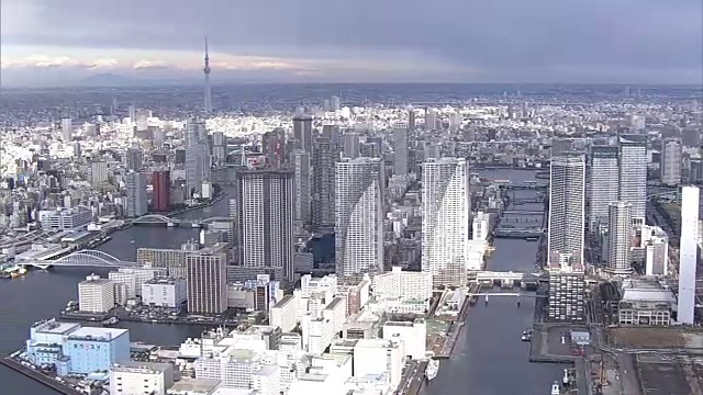 高空，摩天大楼，东京湾地区，日本视频素材