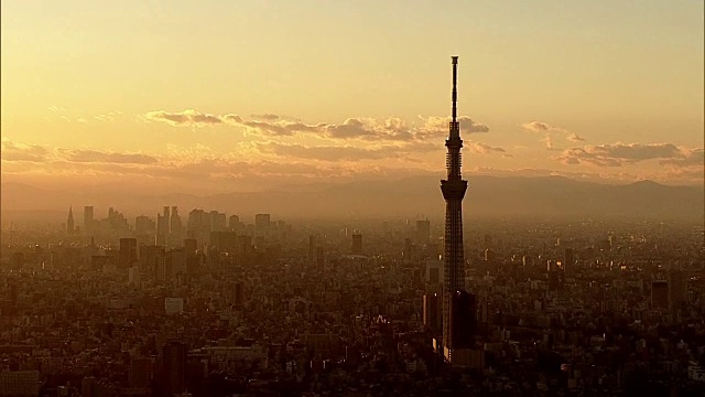 日本东京，晚霞中视频购买