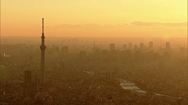 日本东京，晚霞中视频素材