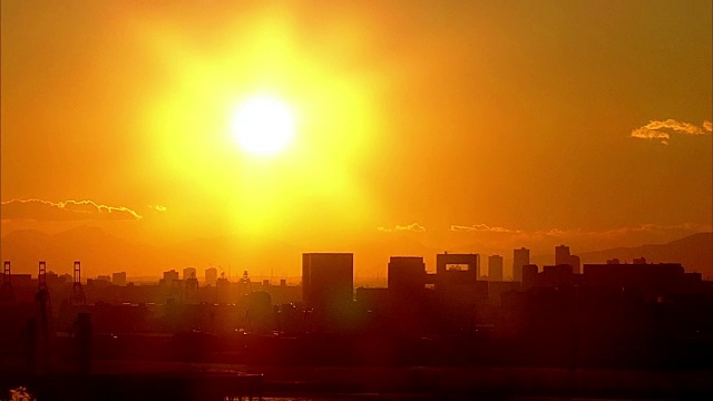 日本日落时分的东京天际线视频素材