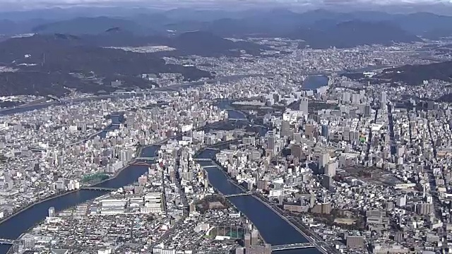 日本广岛市航拍视频素材