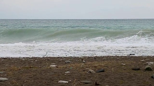 海浪慢速运动风暴。视频素材