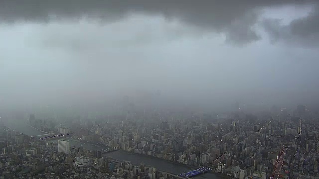 间隔拍摄;日本东京的雨云运动视频素材