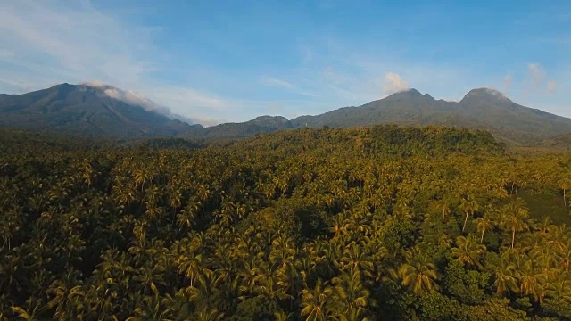 有热带森林的山脉。Camiguin岛菲律宾视频素材