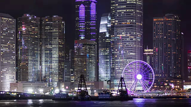 中国香港的夜景。视频素材