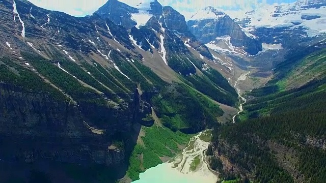 航拍湖泊阳光背景视频素材