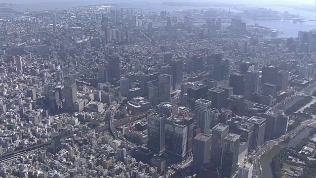 日本东京大手町附近的空中摄影视频素材