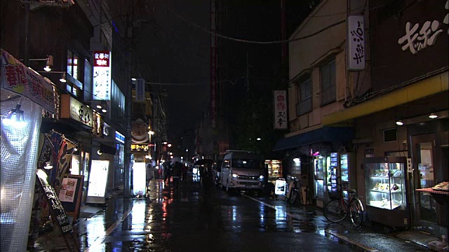 雨夜秋叶原的后街视频素材